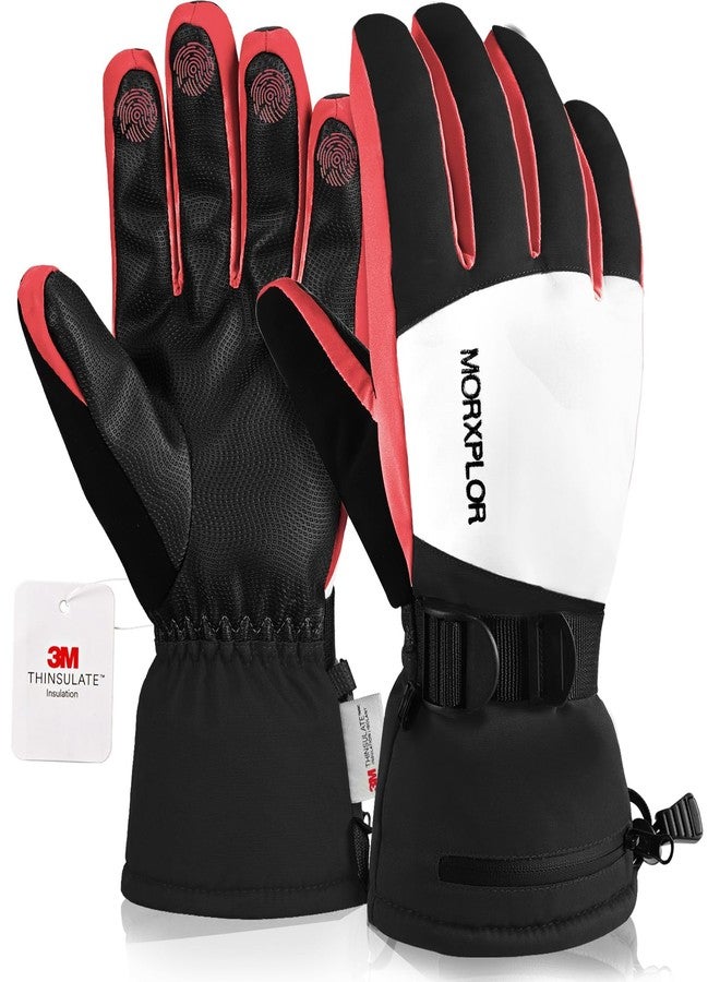 MORXPLOR Ski Snow Gloves for Men Women,3M Thinsulate Insulated Warm Winter Snowboard Windproof Winter Touchscreen Snowmobile Gloves for Cold Weather - Image 1