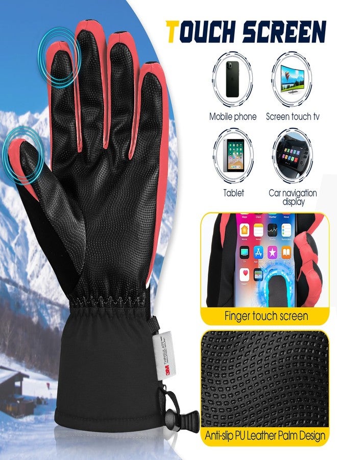 MORXPLOR Ski Snow Gloves for Men Women,3M Thinsulate Insulated Warm Winter Snowboard Windproof Winter Touchscreen Snowmobile Gloves for Cold Weather - Image 4