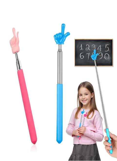 2 Pcs Telescopic Teachers Pointer Extendable Hand Pointer Finger Pointer Stick for Elementary School Kindergarten Teacher