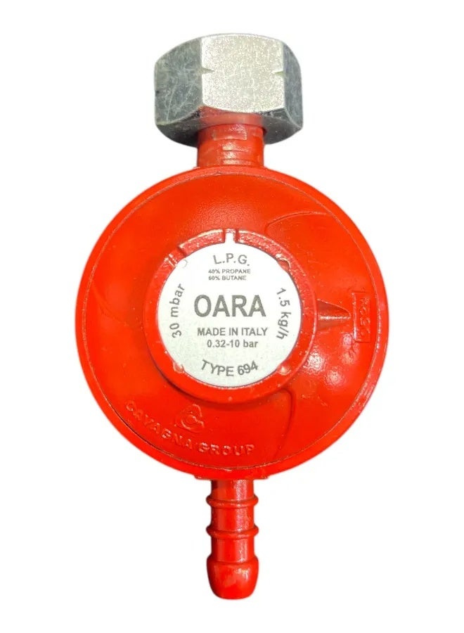 Italian Gas Cylinder Regulator 30 mbar - Flow Rate 1.5 kg/h - Image 1