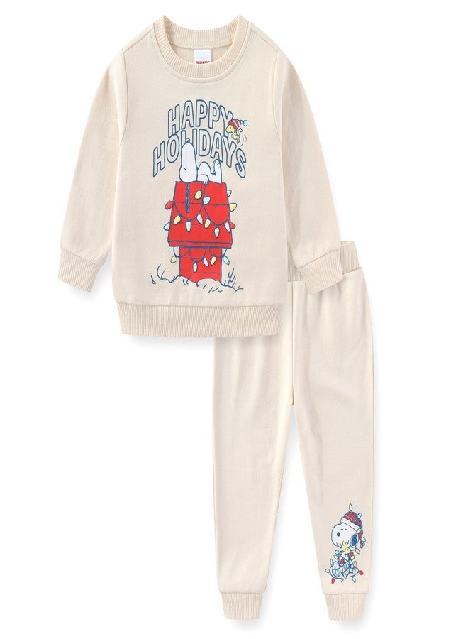 Peanuts Snoopy Baby Boys Christmas Sweatshirt and Pants Set for Infants - Image 1