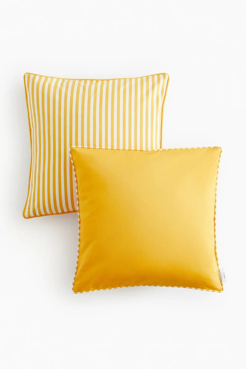 اتش اند ام أغطية وسائد بحواف مختلفة - عبوة من قطعتين