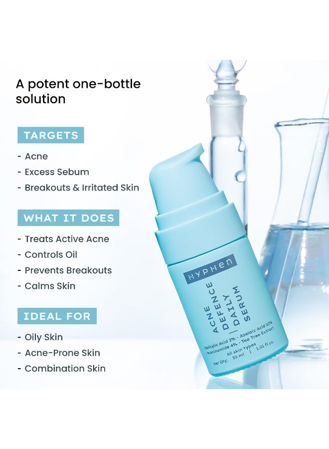 Hyphen Anti Acne 10% Azelaic Acid 2% Salicylic Acid Face Serum | 4% Niacinamide -Reduce Acne Marks, Fight Pimples | Tea Tree Extract -Soothes | Daily Serum for Women, Men | Oily, Acne Prone Skin -30ml - Image 5