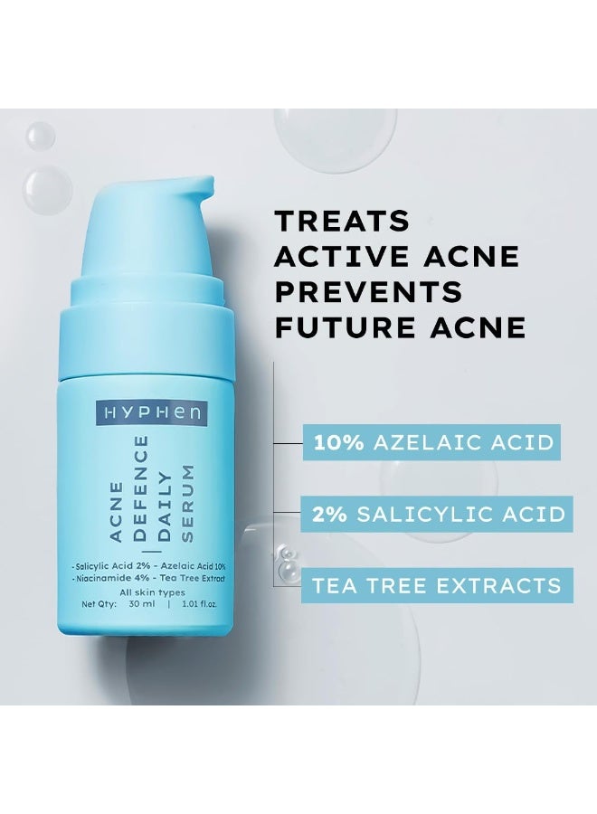 Hyphen Anti Acne 10% Azelaic Acid 2% Salicylic Acid Face Serum | 4% Niacinamide -Reduce Acne Marks, Fight Pimples | Tea Tree Extract -Soothes | Daily Serum for Women, Men | Oily, Acne Prone Skin -30ml - Image 3