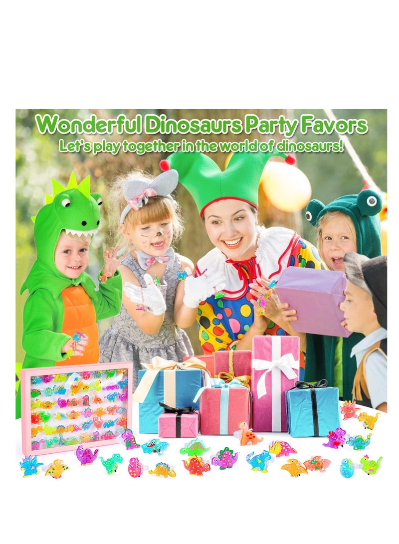 SOLARAE 48 Pcs 3D Dinosaur LED Glow Rings - Light Up Dinosaur Toys for Kids, Perfect for Glow in the Dark Parties, Classroom Prizes, Treasure Box Goodie Bags, and Party Favors for Boys and Girls. - Image 2