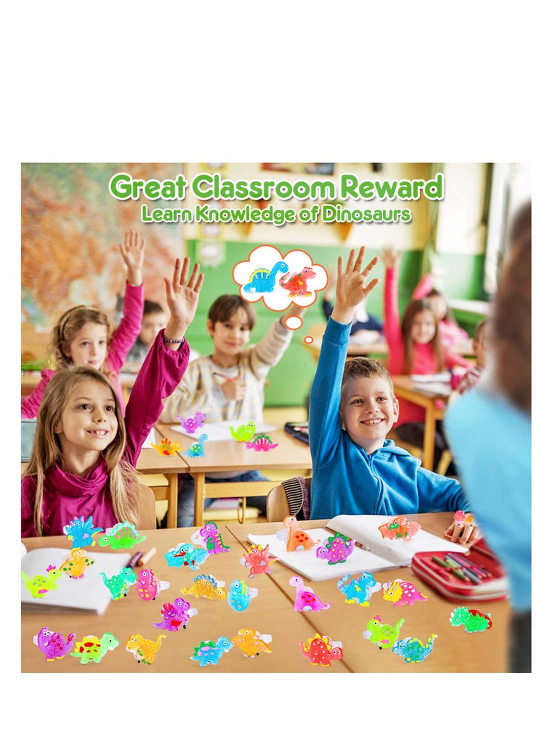 SOLARAE 48 Pcs 3D Dinosaur LED Glow Rings - Light Up Dinosaur Toys for Kids, Perfect for Glow in the Dark Parties, Classroom Prizes, Treasure Box Goodie Bags, and Party Favors for Boys and Girls. - Image 4