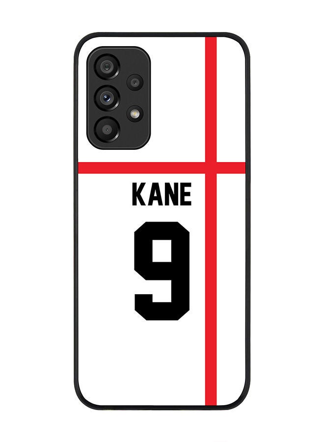 Stylizedd Rugged Black edge case for Samsung Galaxy A33 5G Slim fit Soft Case Flexible Rubber Edges Anti Drop TPU Gel Thin Cover - Football Team - England Player Name - Kane - Image 1