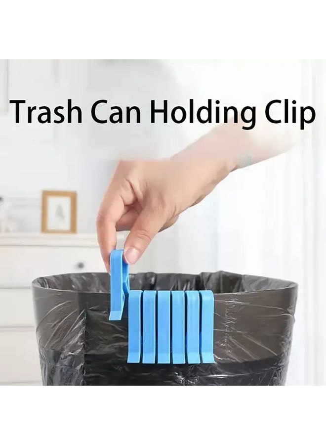 4 Pack Trash Can Holding Clips Durable Plastic Garbage Bag Grippers Secure Fit Blue - Image 1