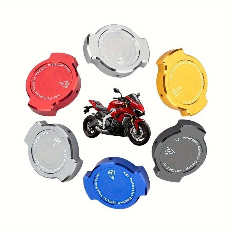 Motorcycle Radiator Cap Cover Kit With CNC Aluminum Alloy Case Hex Wrench And Installation Screws Compatible For Honda Yamaha Kawasaki Suzuki Ducati Motorcycles Radiator Accessory Purple - Image 5