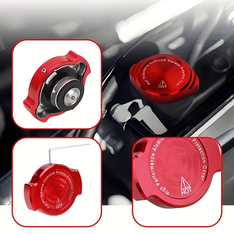 Motorcycle Radiator Cap Cover Kit With CNC Aluminum Alloy Case Hex Wrench And Installation Screws Compatible For Honda Yamaha Kawasaki Suzuki Ducati Motorcycles Radiator Accessory Purple - Image 4