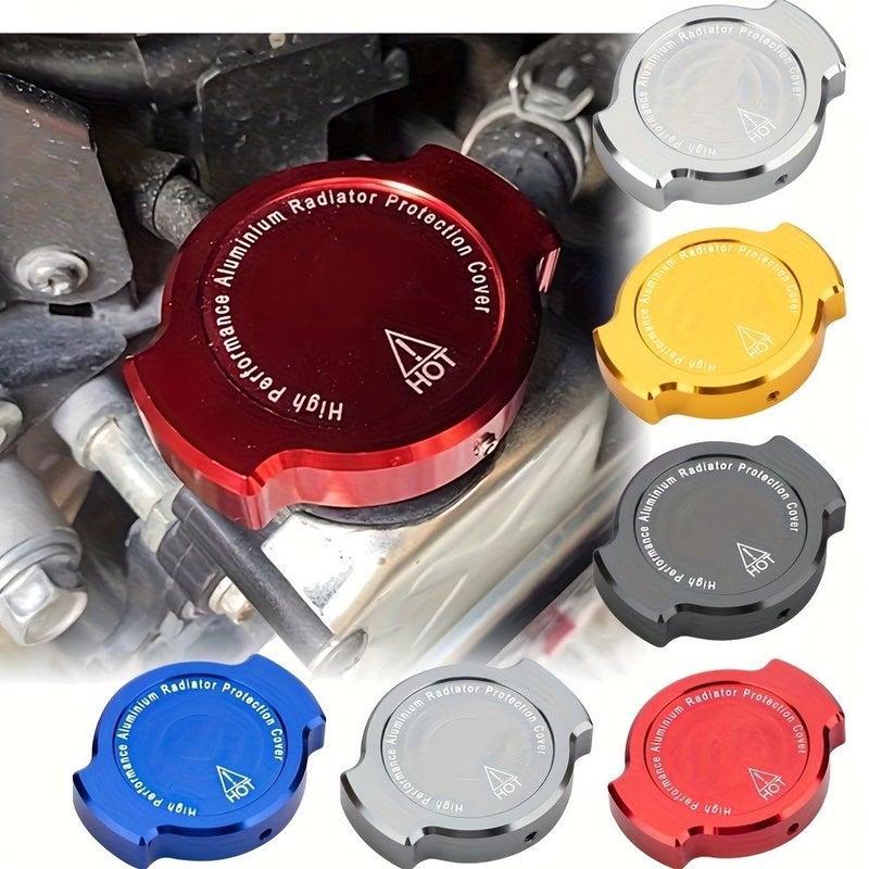 Motorcycle Radiator Cap Cover Kit With CNC Aluminum Alloy Case Hex Wrench And Installation Screws Compatible For Honda Yamaha Kawasaki Suzuki Ducati Motorcycles Radiator Accessory Purple - Image 3