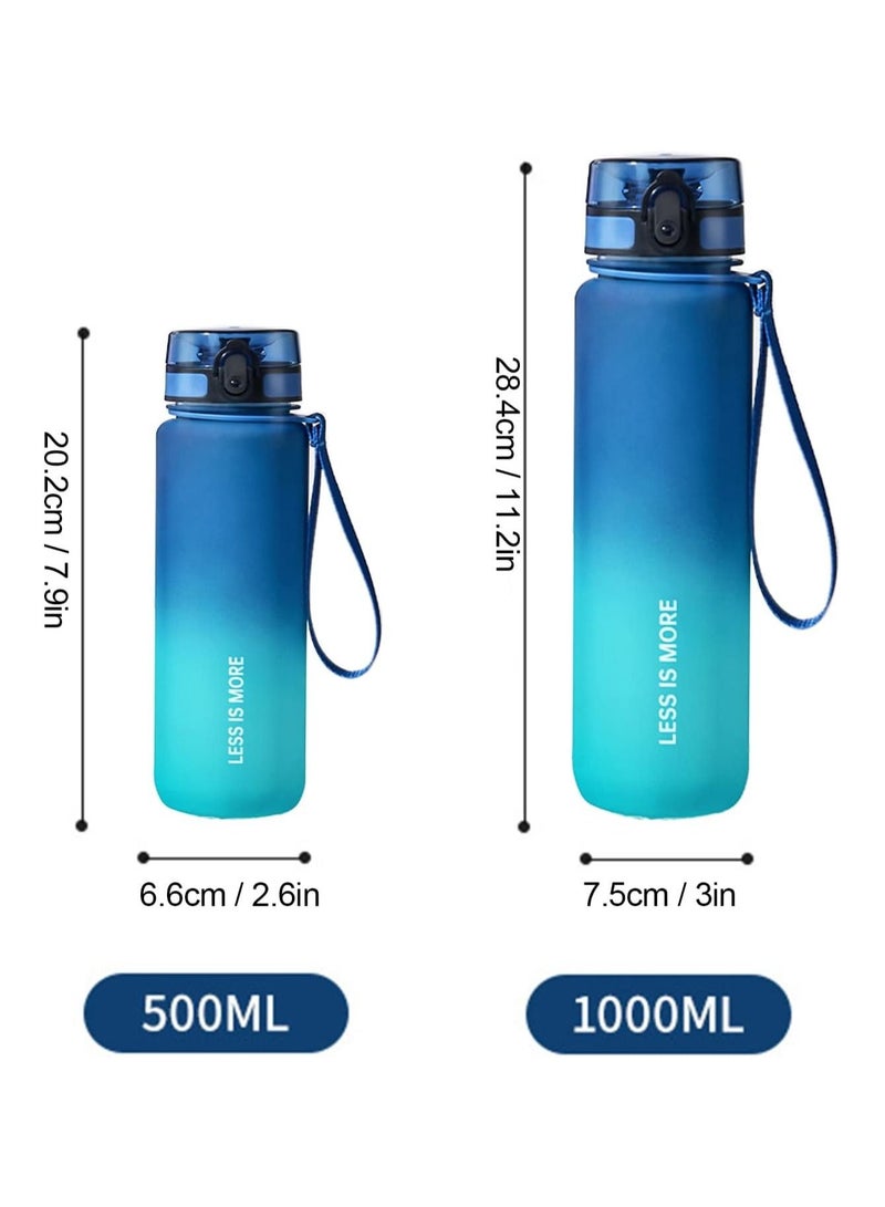 ليس إز مور زجاجة مياه رياضية تحفيزية 500 مللي مع قلم تحديد الوقت زجاجة شرب مانعة للتسرب لممارسة الرياضة في الصالة الرياضية وركوب الدراجات في الهواء الطلق والتنزه والتخييم والسفر - Image 3