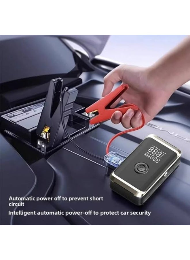 DENX DX3334 4-in-1 Portable Tire Inflator  Car Jump Starter - 150 PSI Air Compressor with Digital LED Display, 14.8V Lithium Battery, and Built-in Emergency Flashlight - Image 3