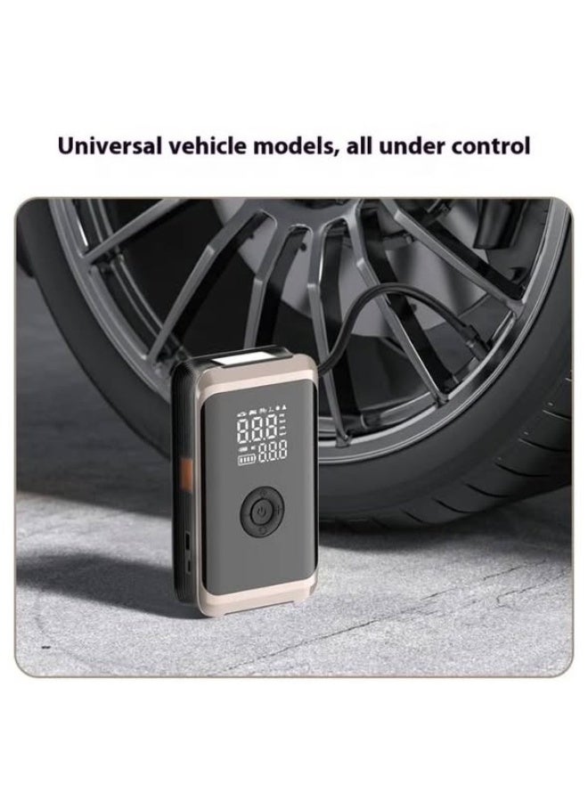 DENX DX3334 4-in-1 Portable Tire Inflator  Car Jump Starter - 150 PSI Air Compressor with Digital LED Display, 14.8V Lithium Battery, and Built-in Emergency Flashlight - Image 4