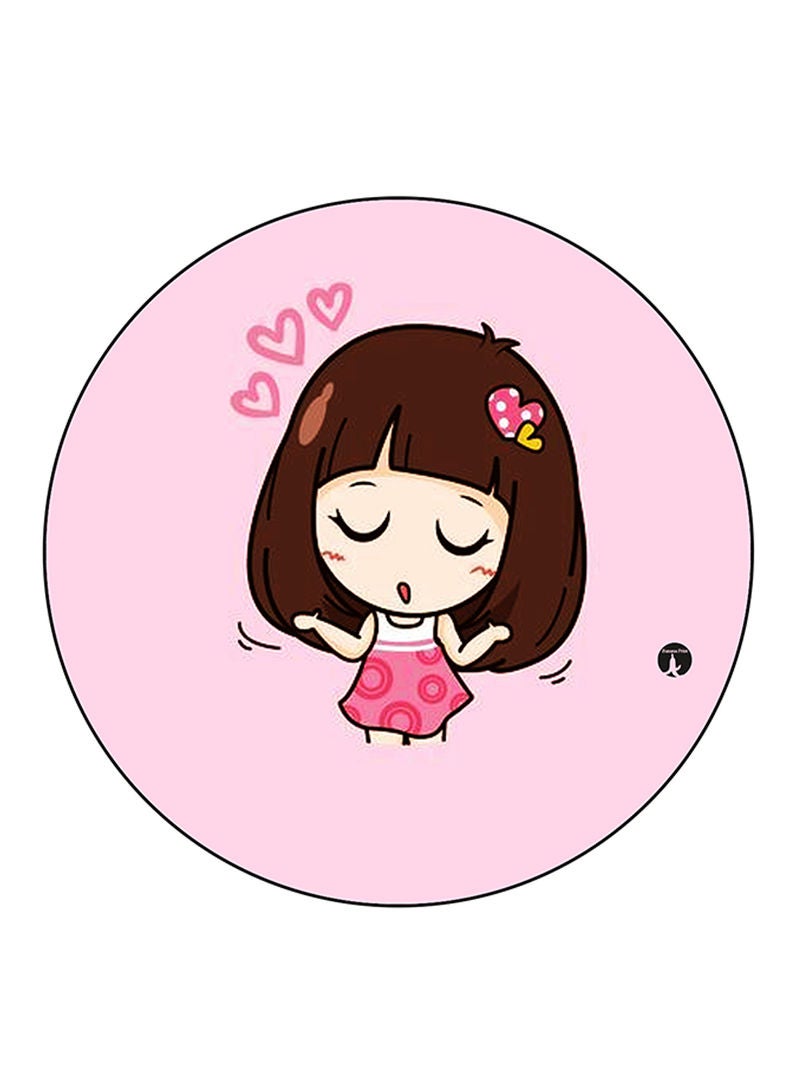 Girl Printed Mouse Pad Multicolour