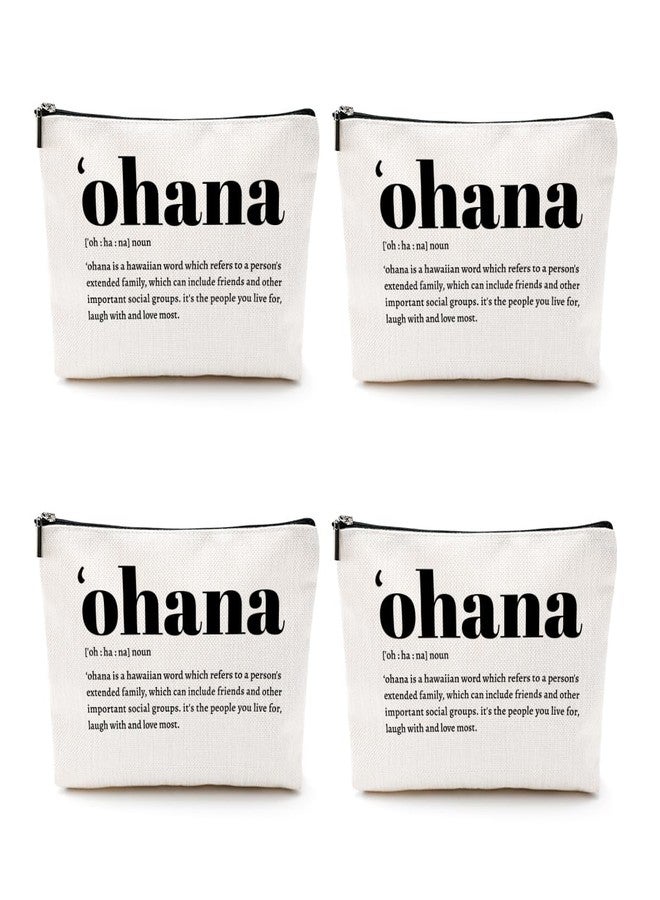 CQM 4pcs Hawaiian Inspirational Makeup Bag, Hawaiian Gifts Cosmetic Bag, Hawaii Souvenirs, Minimalist Thank You Gifts for Women Female Grandma Friend Wife Mom Sister - Image 1