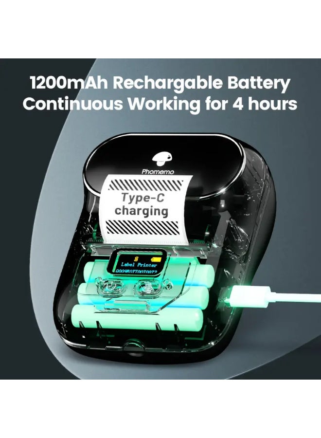 phomemo M110 Portable Thermal Bluetooth Printer, Portable Thermal Printer, Thermal Printer Machine, Wireless Printing, Portable Printing, Sleek Thermal Printers, Handheld Printer, Highquality Printing, Reliable Performance, Wireless Printer, Portable Label Maker, Warehouse Labeling, Shipping Labels - Image 4