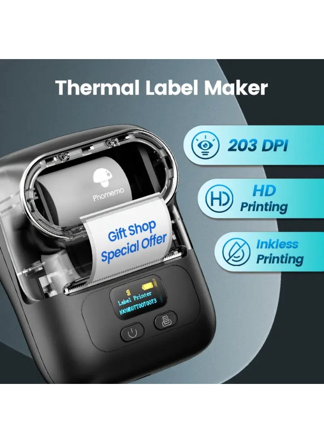 phomemo M110 Portable Thermal Bluetooth Printer, Portable Thermal Printer, Thermal Printer Machine, Wireless Printing, Portable Printing, Sleek Thermal Printers, Handheld Printer, Highquality Printing, Reliable Performance, Wireless Printer, Portable Label Maker, Warehouse Labeling, Shipping Labels - Image 2