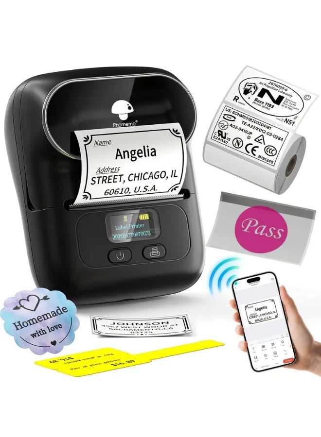 phomemo M110 Portable Thermal Bluetooth Printer, Portable Thermal Printer, Thermal Printer Machine, Wireless Printing, Portable Printing, Sleek Thermal Printers, Handheld Printer, Highquality Printing, Reliable Performance, Wireless Printer, Portable Label Maker, Warehouse Labeling, Shipping Labels - Image 1