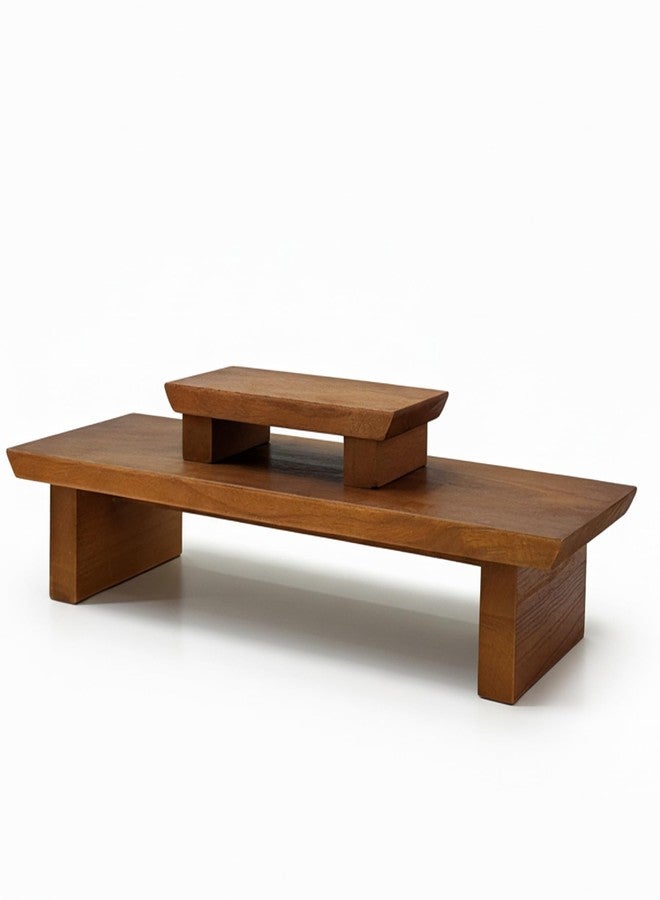 Verssure Meditation Altar Table Solid Wood, Wooden Puja Table for Relaxation and Prayer, Low Meditation Tables, Japanese Floor Table, Small Coffee & Tea Table for Home, Office, Studio - Image 1