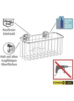 Wenko Wenko Power-Loc Universal Basket Bovino - Fixing Without Drilling, Stainless Steel  - Image 2