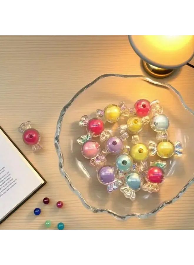 10pcs Candy Shaped Acrylic Beads Glossy Spherical Pastel And Vibrant Colors Smooth Edges For DIY Jewelry Making Handmade Bracelets Necklaces Earrings Keychains Durable Lightweight Craft Beads - Image 2