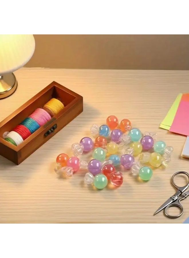 10pcs Candy Shaped Acrylic Beads Glossy Spherical Pastel And Vibrant Colors Smooth Edges For DIY Jewelry Making Handmade Bracelets Necklaces Earrings Keychains Durable Lightweight Craft Beads - Image 1