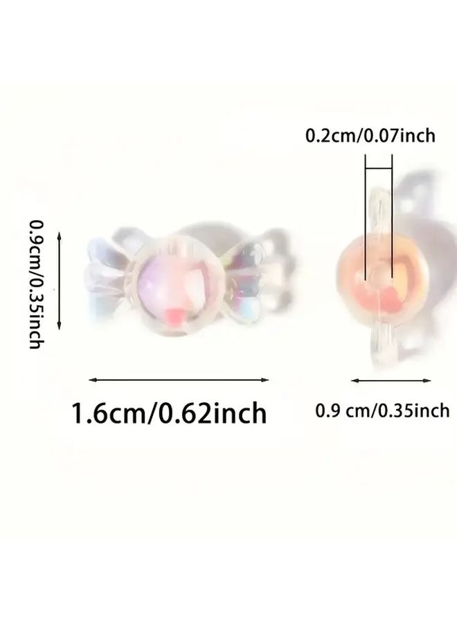 10pcs Candy Shaped Acrylic Beads Glossy Spherical Pastel And Vibrant Colors Smooth Edges For DIY Jewelry Making Handmade Bracelets Necklaces Earrings Keychains Durable Lightweight Craft Beads - Image 3