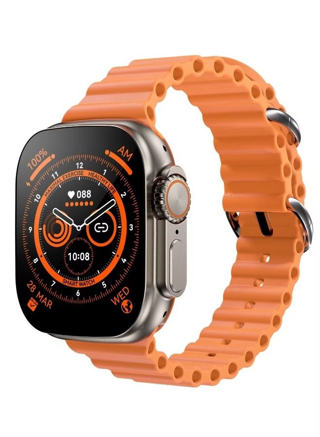 Watch 8 Z66 Ultra SmartWatch Unisex Series 49mm 2 Inch Amoled Bluetooth Calling Health Fitness And Sports Watch Orange