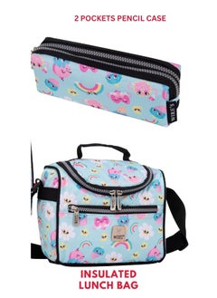 Wires 3 Piece Kids School Trolley Bag laptop compartment Big Wheels With Lunch bag & Pencil Case  - Image 5