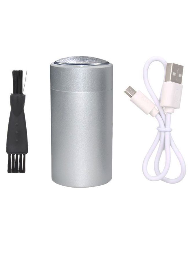 نيبمينينت ماكينة تشذيب اللحية صغيرة ومحمولة وقابلة للشحن ومزودة بمنفذ USB فضي/أسود/أبيض