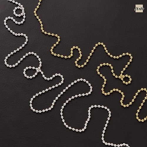 Amberta 925 Sterling Silver 2 mm Ball Chain Necklace Length 18" inch / 45 cm (18) - Image 3