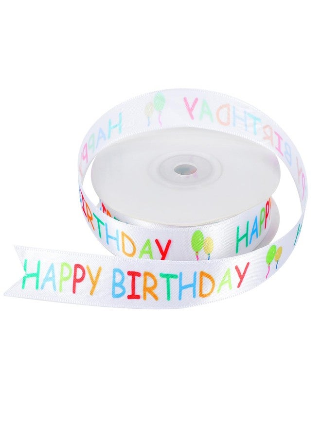 APLZGMG Happy Birthday Ribbon Roll, 75 Ft Gift Wrapping Ribbon Crafts Party Decoration, Colorful Happy Birthday Themed Ribbons for Cake Bouquet Gift Wrapping Bow Making Birthdays Decoration DIY(15 mm x 75 ft) - Image 1