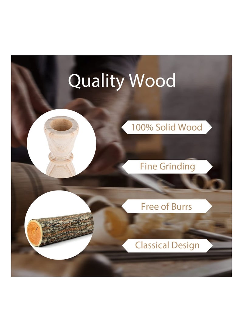 Y&D Wood Candlestick, Handmade Candle Holder, 4Pcs Unfinished Candlestick Holder for Craft Project, Natural Wooden Holders Taper Candle, Ready to Stain, Paint or Oil, 12.6cm - Image 3