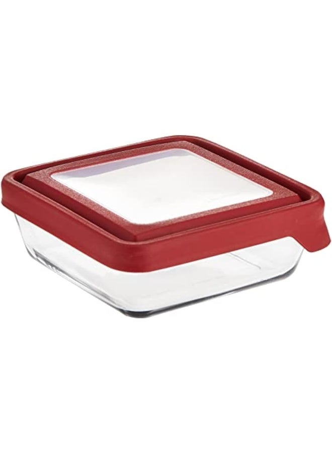 Anchor Hocking Trueseal Glass Food Storage Container With Lid, Cherry, 4 3/4 Cup - Image 1