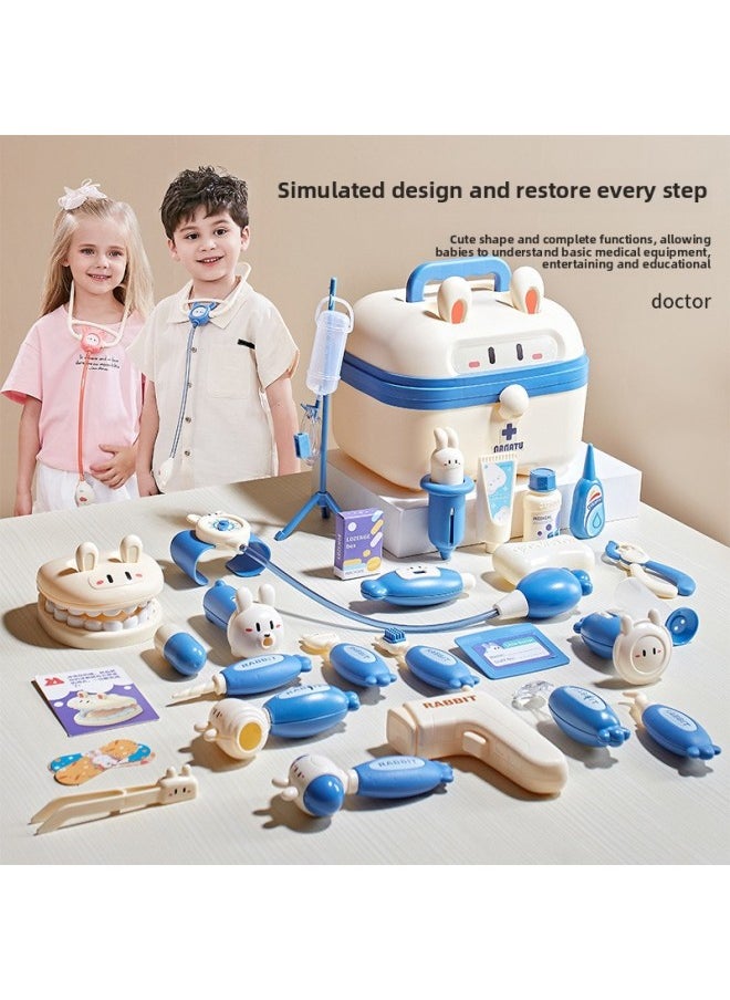 null - Nana Rabbit Play Home Simulation Medical Portable Toy Case Cute Cute Fun Shape Educational Children's Toy-Color:Blue Basic Model (mail Order Box) - Image 1