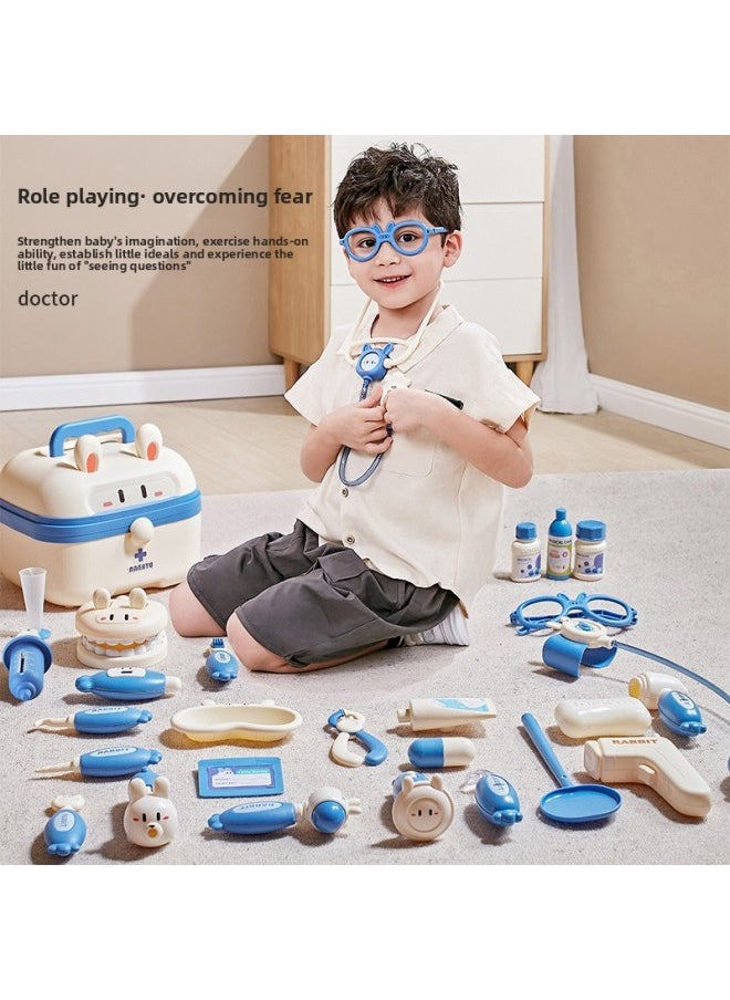 null - Nana Rabbit Play Home Simulation Medical Portable Toy Case Cute Cute Fun Shape Educational Children's Toy-Color:Blue Basic Model (mail Order Box) - Image 1