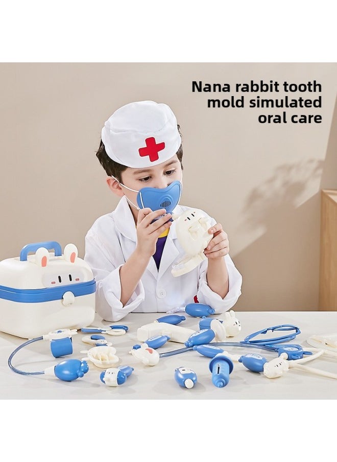 null - Nana Rabbit Play Home Simulation Medical Portable Toy Case Cute Cute Fun Shape Educational Children's Toy-Color:Blue Basic Model (mail Order Box) - Image 1