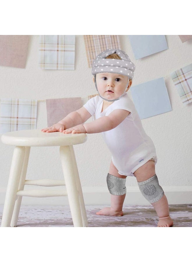 TORASO خوذة أمان الأطفال TORASO، واقي رأس للأطفال الرضع للح crawling، وسادة رأس واقية، خوذة رأس ناعمة للأطفال الذين يتعلمون المشي، نجمة رمادية - Image 4