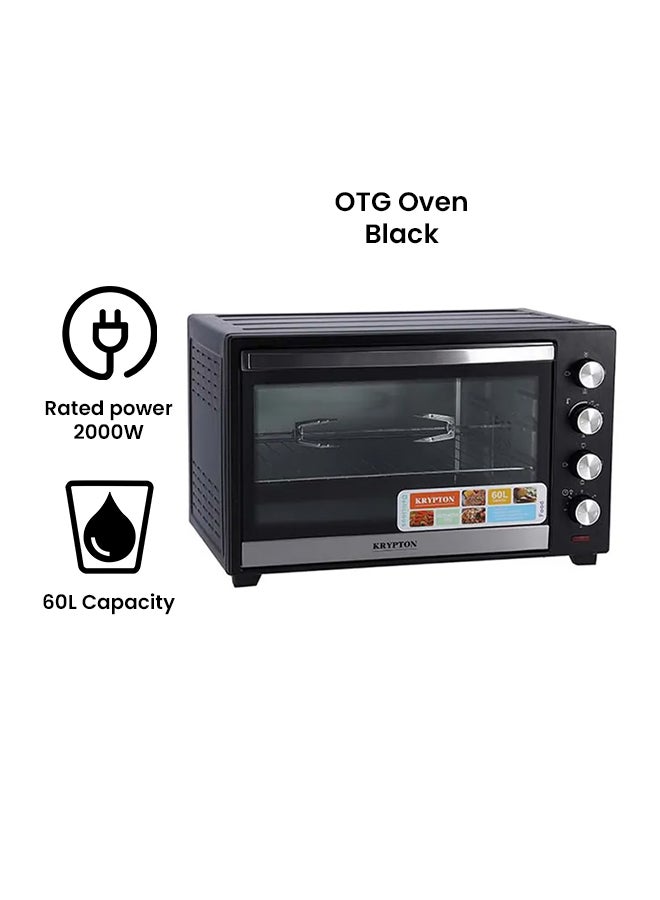 KRYPTON Electric Kitchen Oven 60 L 2000 W KNO5322 Black - Image 2
