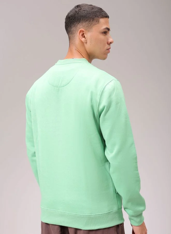 The Indian Garage Co Men Regular Fit Solid Crew Neck Overhead Sweatshirt