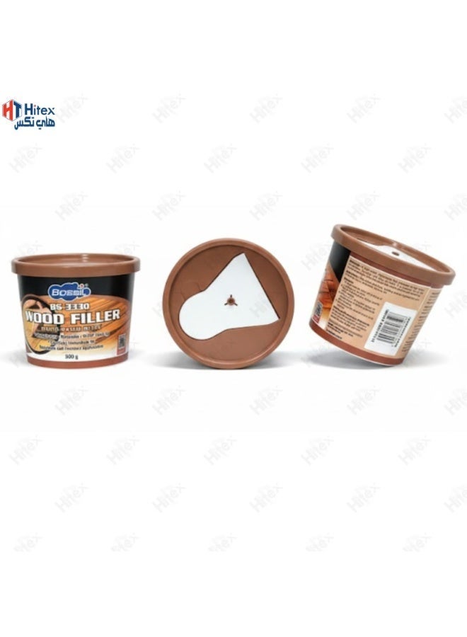 Hitex Bossil Wood Filler – Water-Based Wood Putty for Furniture & Woodwork, Ready to Use, Paintable, Easy Water Cleanup, 500g - Image 2