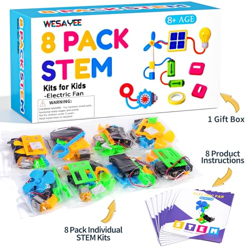 WESAYEE Bulk STEM Kits 8 Set Electrical Fans Girls Boys Crafts Science Kits for Kids Age 812 STEM Toys for Boys 810 8 10 12 13 Classroom Engineering Activities Experiments Projects Circuit - Image 5
