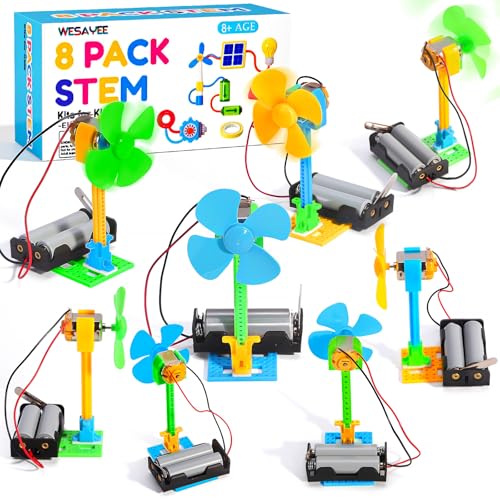 WESAYEE Bulk STEM Kits 8 Set Electrical Fans Girls Boys Crafts Science Kits for Kids Age 812 STEM Toys for Boys 810 8 10 12 13 Classroom Engineering Activities Experiments Projects Circuit - Image 1