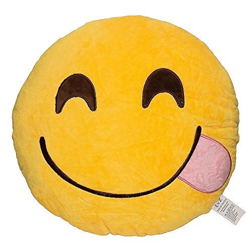 EvZ Emoji Yum Face Emoticon Cushion Stuffed Plush Soft Pillow, Official Certified, 32cm Yellow - Image 5