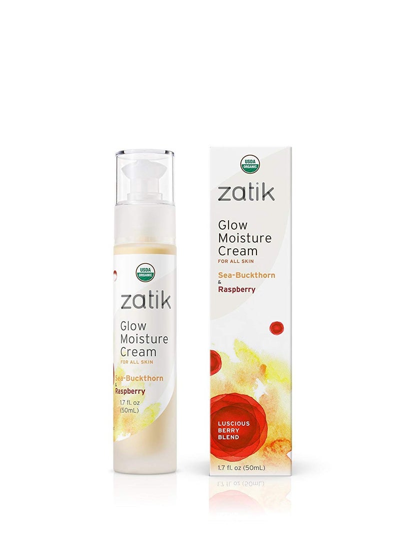Zatik Naturals  Glow Moisture Cream SeaBuckthorn  Raspberry Luscious Berry Blend USDA Certified Organic Vegan NonGMO Gluten Free Alcohol Free pH Balanced Biodegradable 17 oz 50 mL