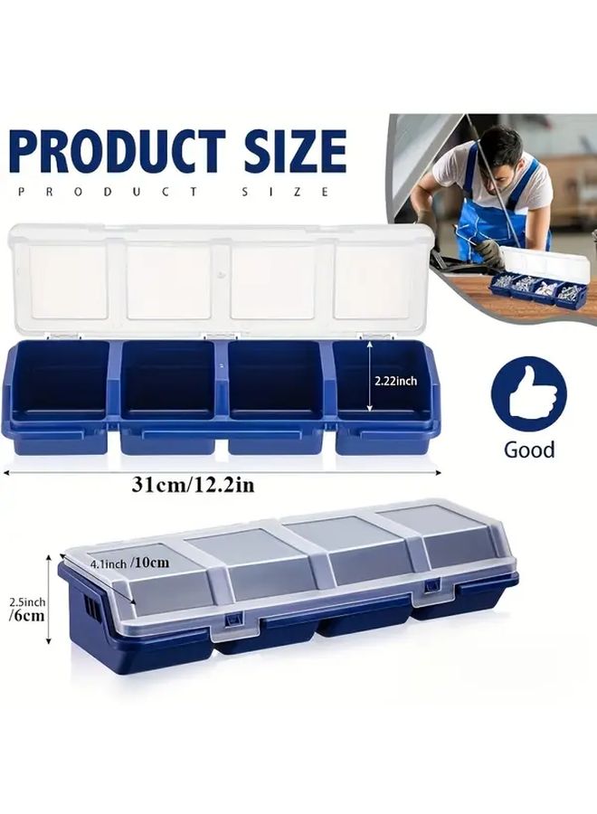 Red Heavy Duty Storage Box with Removable Dividers for Screws and Nuts - Image 3