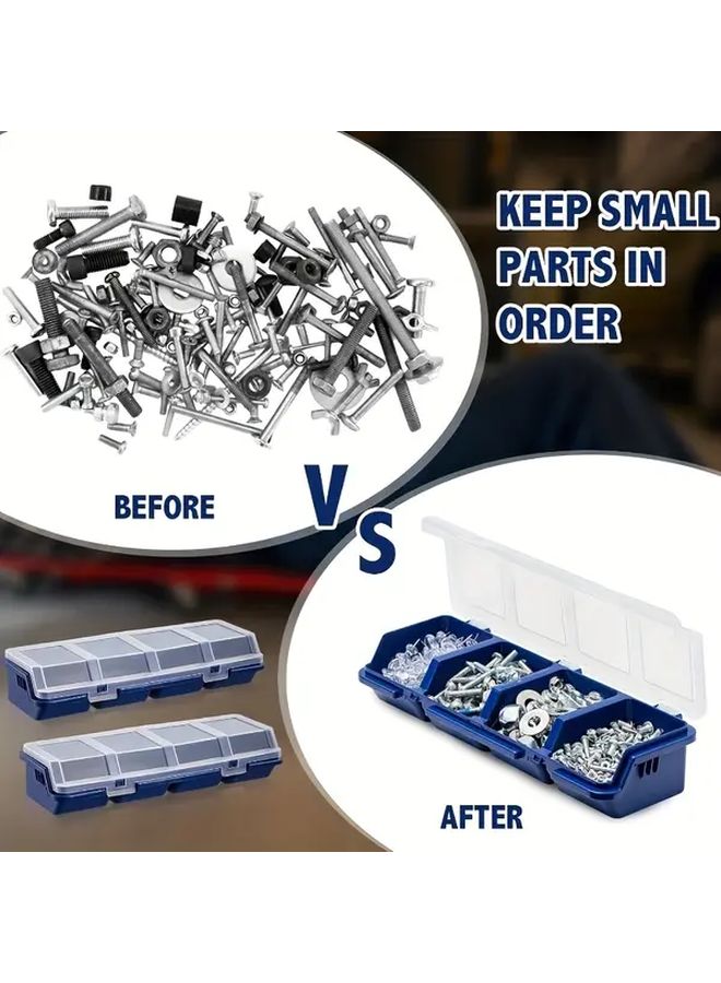 Red Heavy Duty Storage Box with Removable Dividers for Screws and Nuts - Image 5