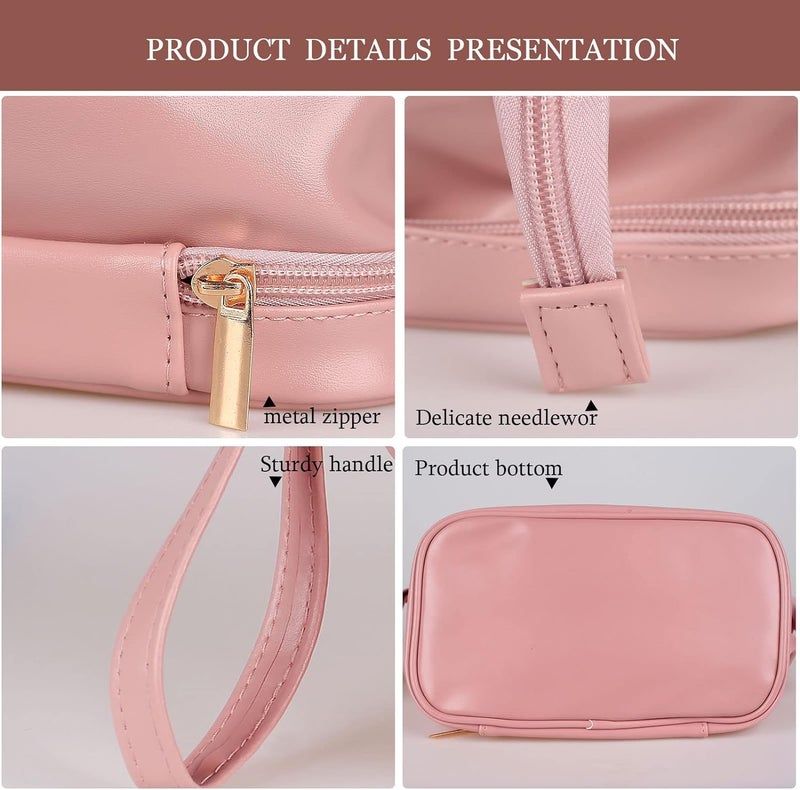 divinezon Women Travel Make Up Toiletry Organizer Pouch DoubleLayered Dry and Wet Separation Bag  Lather  Pink - Image 4