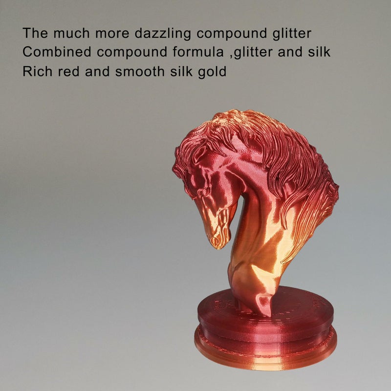 Stronghero3D PLA 3D Printer Filament 1.75mm,Golden Fire, Silk Gold and Galaxy Red Appear at intervals,1kg(2.2lbs) Accuracy +/-0.05mm for ender3 Cr10 Sovol - Image 3